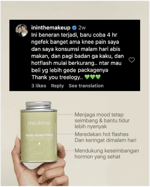 Comment-screenshot social proof