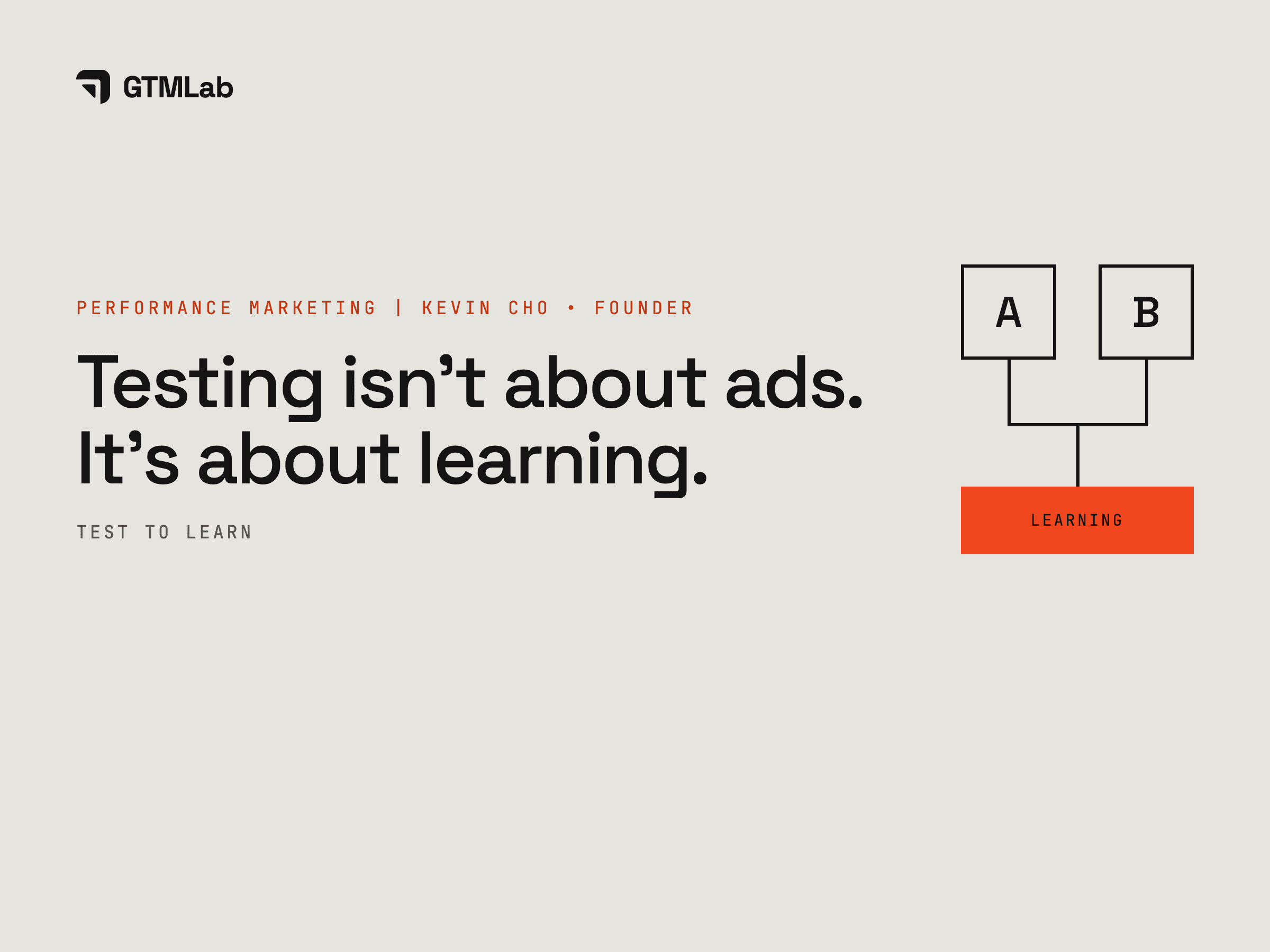 Testing isn't about ads. It's about learning.