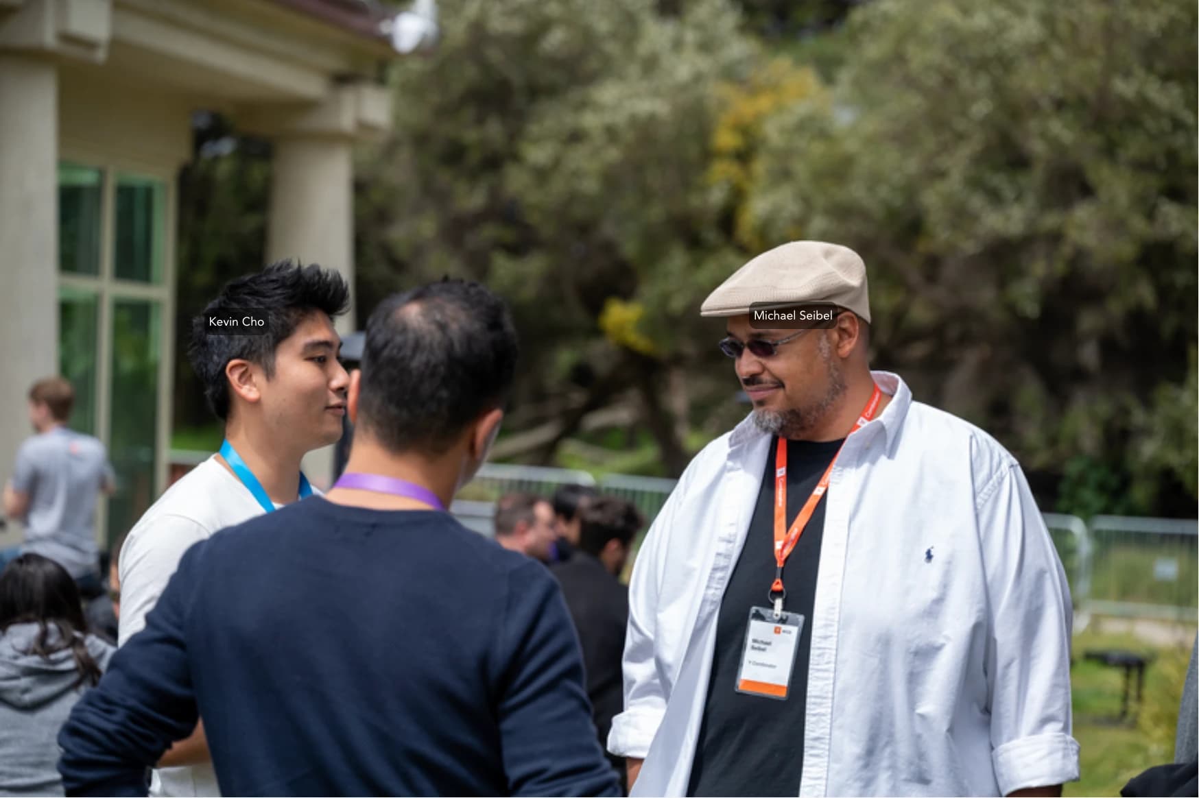 Kevin Cho talking with Michael Seibel at a Y Combinator event